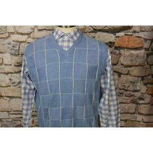 DAVID DONAHUE Shirt & SETTE PONTI Sweater Fantastic Combination Blue & White Lrg